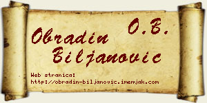 Obradin Biljanović vizit kartica